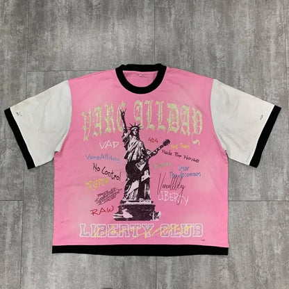 2026 New Fashion Streetwear Shinning Diamond Baggy Tshirts for Men and Women Short Sleeve Rhinestone Cotton Top Tees Oversized