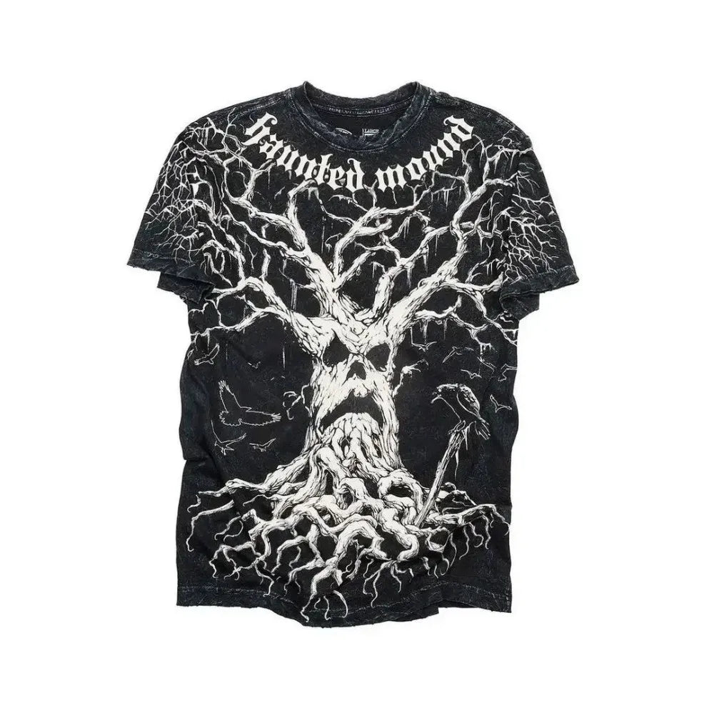 Summer Men's Breathable Round Neck T-shirt Y2K Retro Clothing Punk Hip Hop Pattern Printed Outdoor Fashion Top