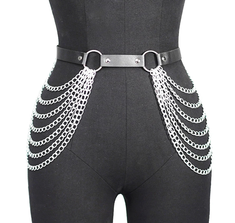 1PC Fashion Belt Female Street Style Waist Chain Tassels Belt Adjustable Casual Decorative Chain Gothic Clothing Accessories