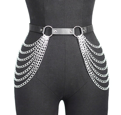 1PC Fashion Belt Female Street Style Waist Chain Tassels Belt Adjustable Casual Decorative Chain Gothic Clothing Accessories