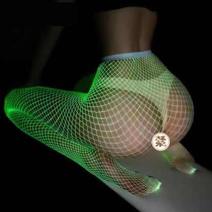 Party Sexy Glowing Stockings Women's Body Long Stockings Night Glow Tights Erotic Clothing Lace Lingerie Women Socks Pantyhose