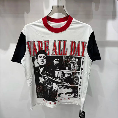 2026 New Fashion Streetwear Shinning Diamond Baggy Tshirts for Men and Women Short Sleeve Rhinestone Cotton Top Tees Oversized