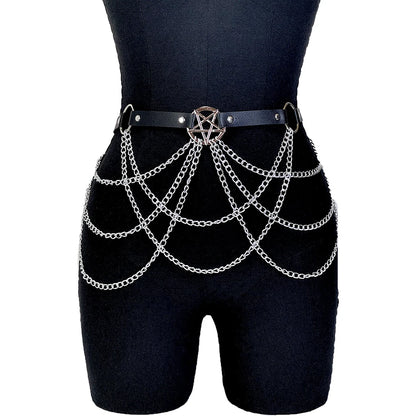 1PC Fashion Belt Female Street Style Waist Chain Tassels Belt Adjustable Casual Decorative Chain Gothic Clothing Accessories