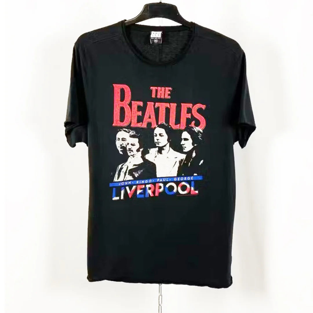The Beatles vintage rock American retro T-shirt Spring Fashion Sports Pure cotton Men's T-Shirt Kid's Clothing Tee Y2k Woman
