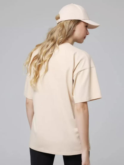100% Cotton Solid T-shirts Summer Casual Women Sporty Short Sleeve Tees Fashion White Black Clothing Loose O-Neck Female Tops