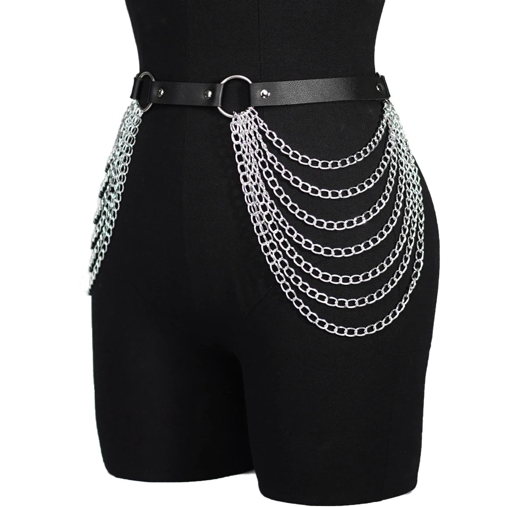 1PC Fashion Belt Female Street Style Waist Chain Tassels Belt Adjustable Casual Decorative Chain Gothic Clothing Accessories