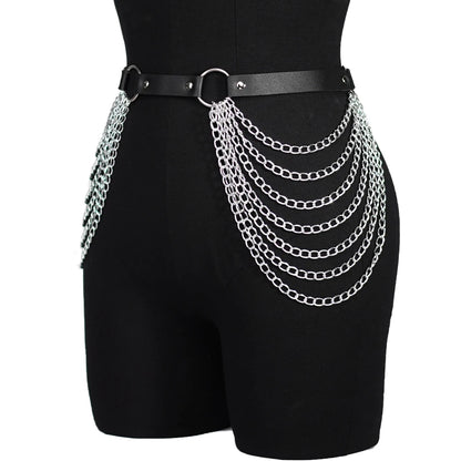 1PC Fashion Belt Female Street Style Waist Chain Tassels Belt Adjustable Casual Decorative Chain Gothic Clothing Accessories