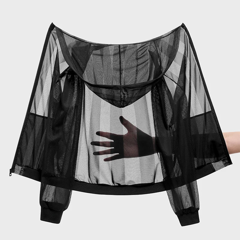 UETEEY Summer UPF 50+ UV Sun Protection Skin Coats Men Ultra-Light Sportswear Hooded Outwear Men Breathable Casual Jackets Man