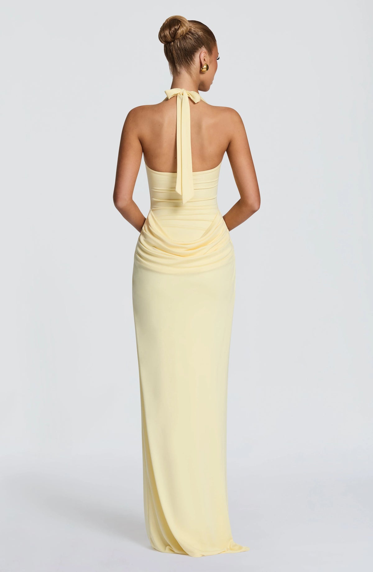 Halter Square Neck Maxi Dress Waist Draped Ruched Bodycon Mermaid Long Gown Elegant Wedding Guest Evening Party Women Dress