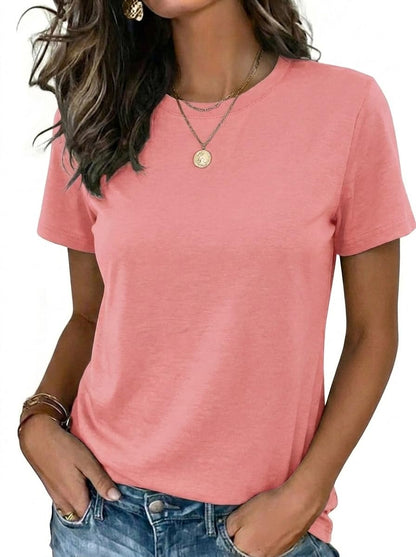 Zeagoo Womens Tshirt Short Sleeve Summer Tops Crewneck Casual Basic Tee Shirts Spring Clothes Trendy Outfit
