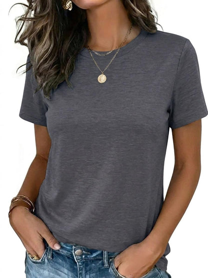 Zeagoo Womens Tshirt Short Sleeve Summer Tops Crewneck Casual Basic Tee Shirts Spring Clothes Trendy Outfit