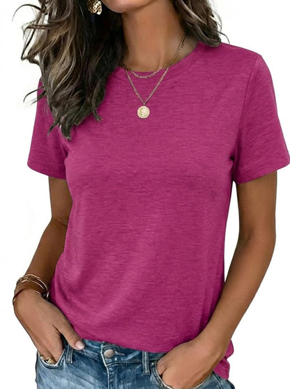Zeagoo Womens Tshirt Short Sleeve Summer Tops Crewneck Casual Basic Tee Shirts Spring Clothes Trendy Outfit