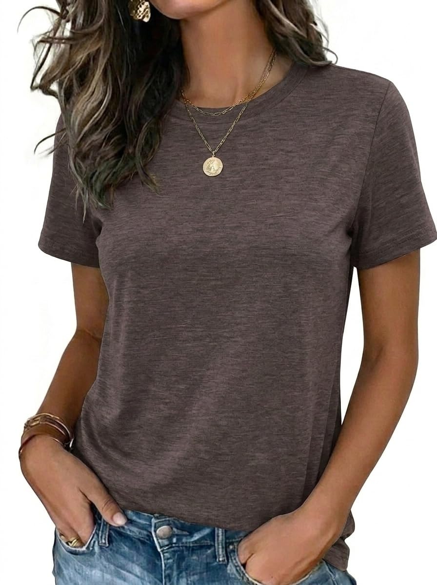 Zeagoo Womens Tshirt Short Sleeve Summer Tops Crewneck Casual Basic Tee Shirts Spring Clothes Trendy Outfit
