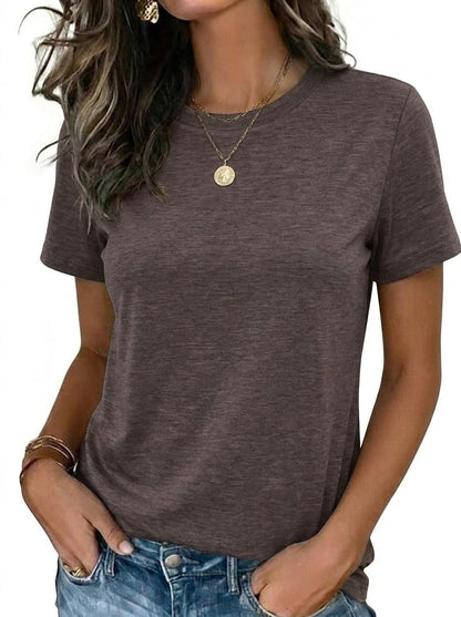 Zeagoo Womens Tshirt Short Sleeve Summer Tops Crewneck Casual Basic Tee Shirts Spring Clothes Trendy Outfit