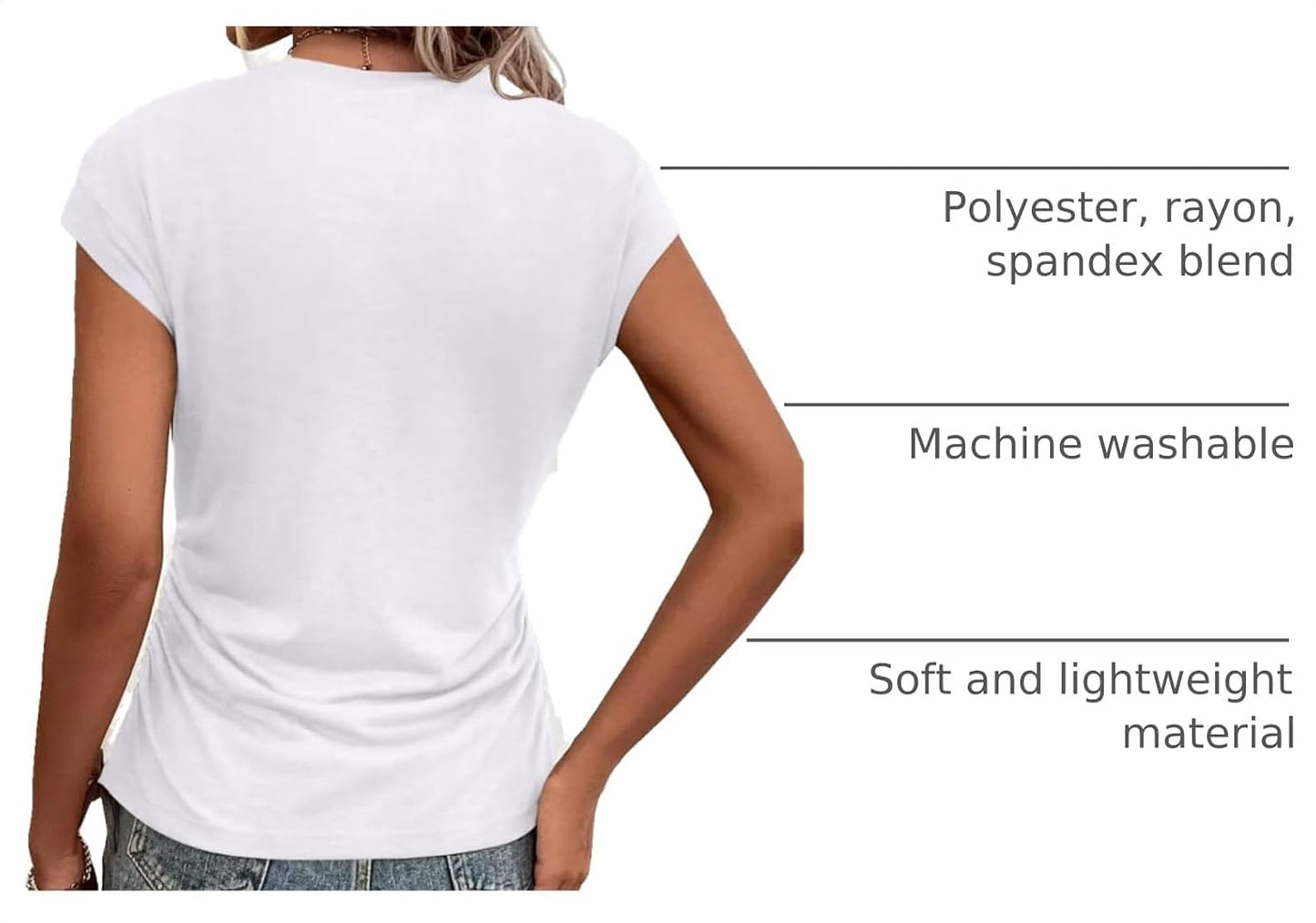 Bliwov Womens Summer Tops Cap Sleeve Crew Neck Casual T Shirts