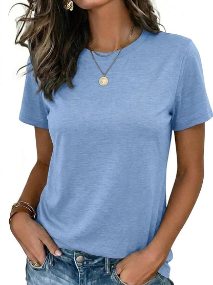 Zeagoo Womens Tshirt Short Sleeve Summer Tops Crewneck Casual Basic Tee Shirts Spring Clothes Trendy Outfit