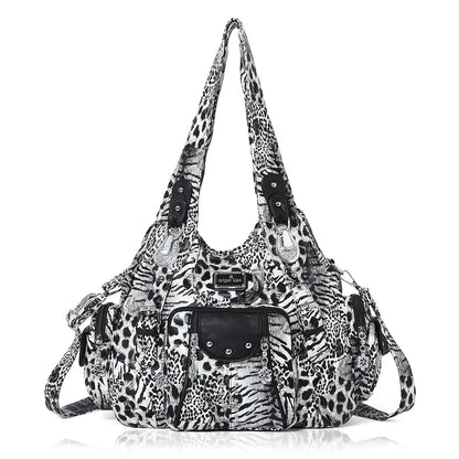 Redemption by Ashley North Angel Kiss large hobo bag in soft PU leather with adjustable strap and multiple pockets, casual crossbody style.