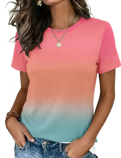 Zeagoo Womens Tshirt Short Sleeve Summer Tops Crewneck Casual Basic Tee Shirts Spring Clothes Trendy Outfit