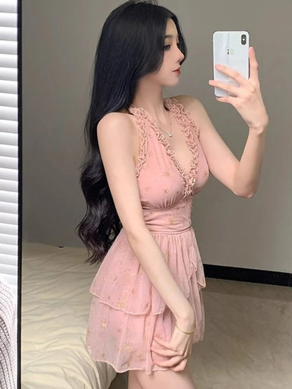 Ladies 2026 Fashion Skirted Monokini Tummy Hiding Ruffle Hem Slim Fit Sweetheart Neckline Classy Sexy Bathing Suit Spa