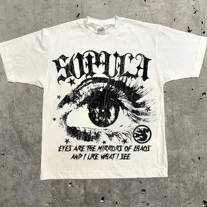Harajuku Letter Graphic T Shirts Y2k Tops Men Women High Street Oversized T Shirt Pro Choice Streetwear Vintage Tee Clothing