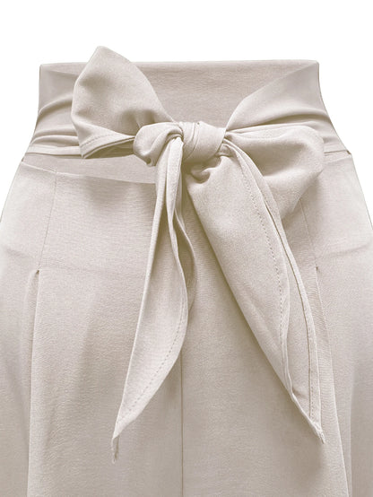 Stylish Solid A-line Skirts for Women Preppy School Style High Elastic Waist Long Skirt With Bow Woman Clothing Women's Skirts
