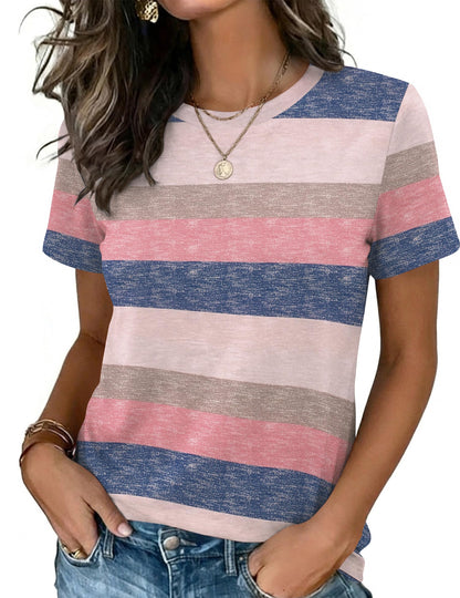 Zeagoo Womens Tshirt Short Sleeve Summer Tops Crewneck Casual Basic Tee Shirts Spring Clothes Trendy Outfit