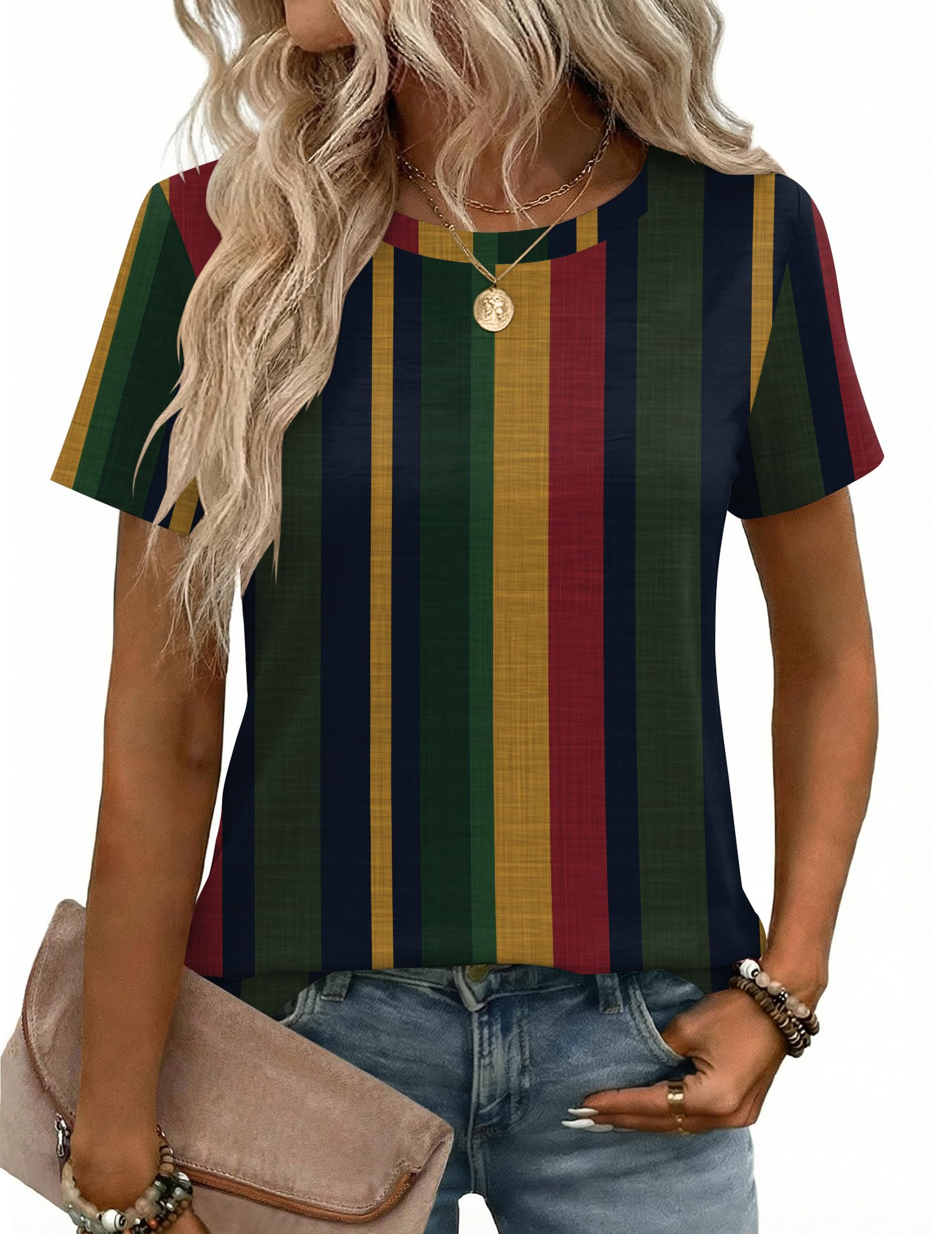 Zeagoo Womens Tshirt Short Sleeve Summer Tops Crewneck Casual Basic Tee Shirts Spring Clothes Trendy Outfit