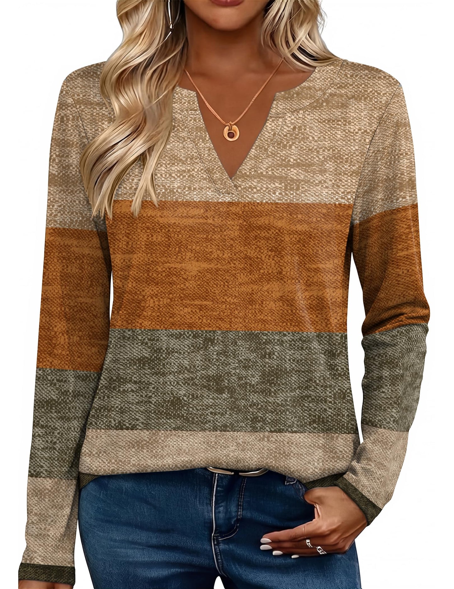 Zeagoo Womens Tops Long Sleeve V Neck Tee Shirts Cute Dressy Casual