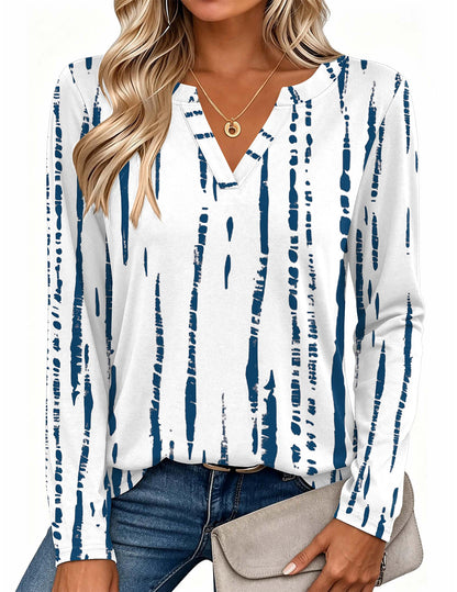 Zeagoo Womens Tops Long Sleeve V Neck Tee Shirts Cute Dressy Casual