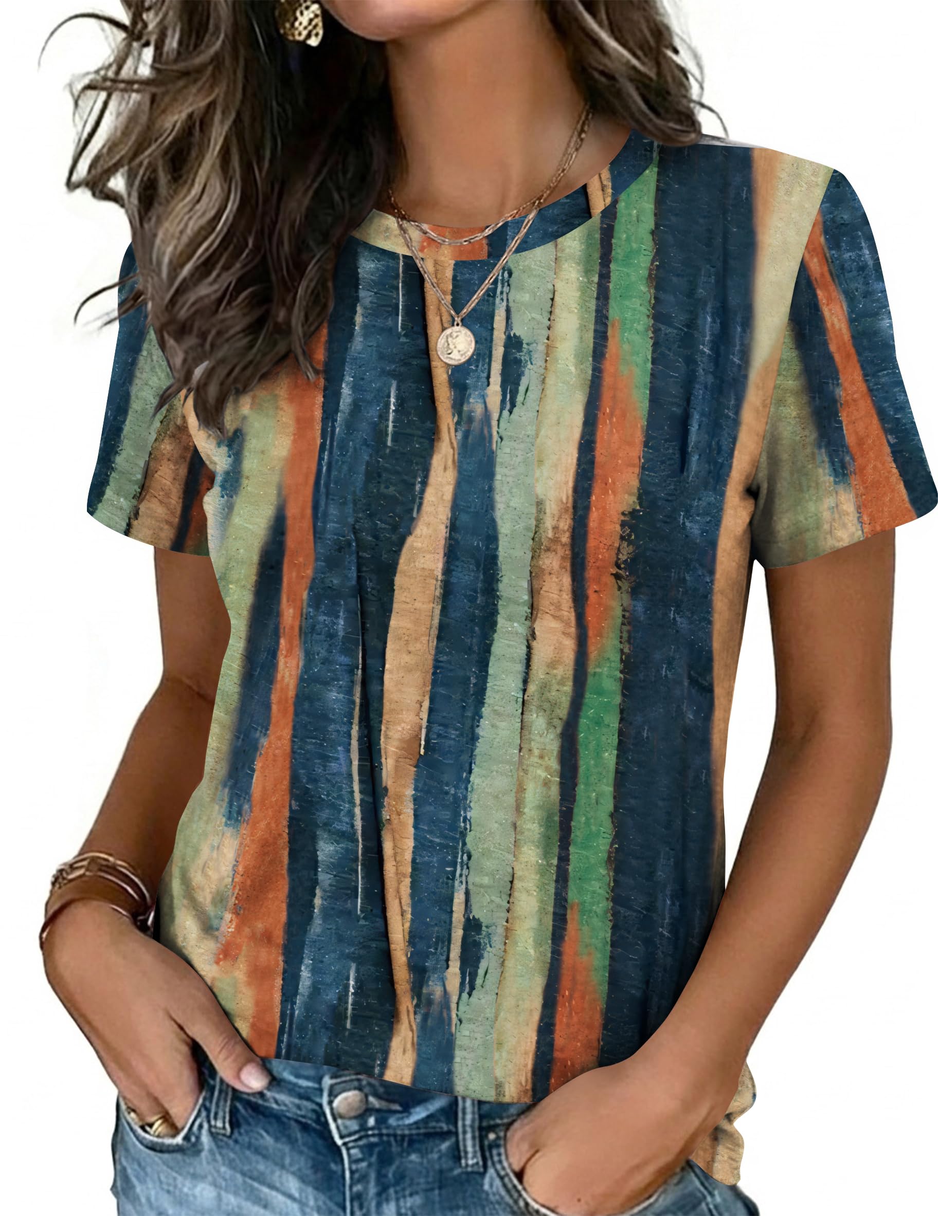 Zeagoo Womens Tshirt Short Sleeve Summer Tops Crewneck Casual Basic Tee Shirts Spring Clothes Trendy Outfit