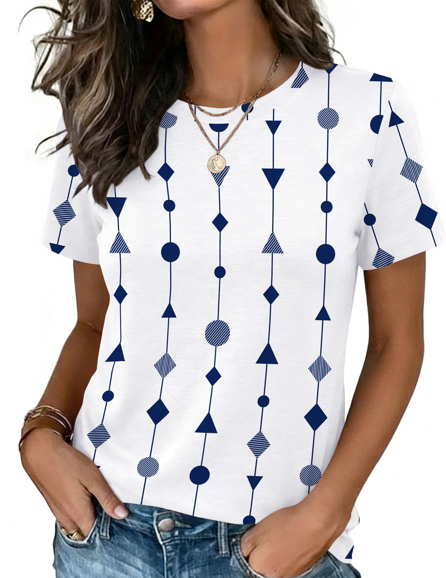 Zeagoo Womens Tshirt Short Sleeve Summer Tops Crewneck Casual Basic Tee Shirts Spring Clothes Trendy Outfit