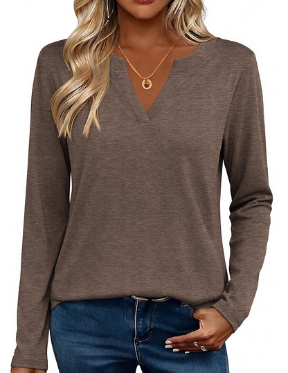 Zeagoo Womens Tops Long Sleeve V Neck Tee Shirts Cute Dressy Casual