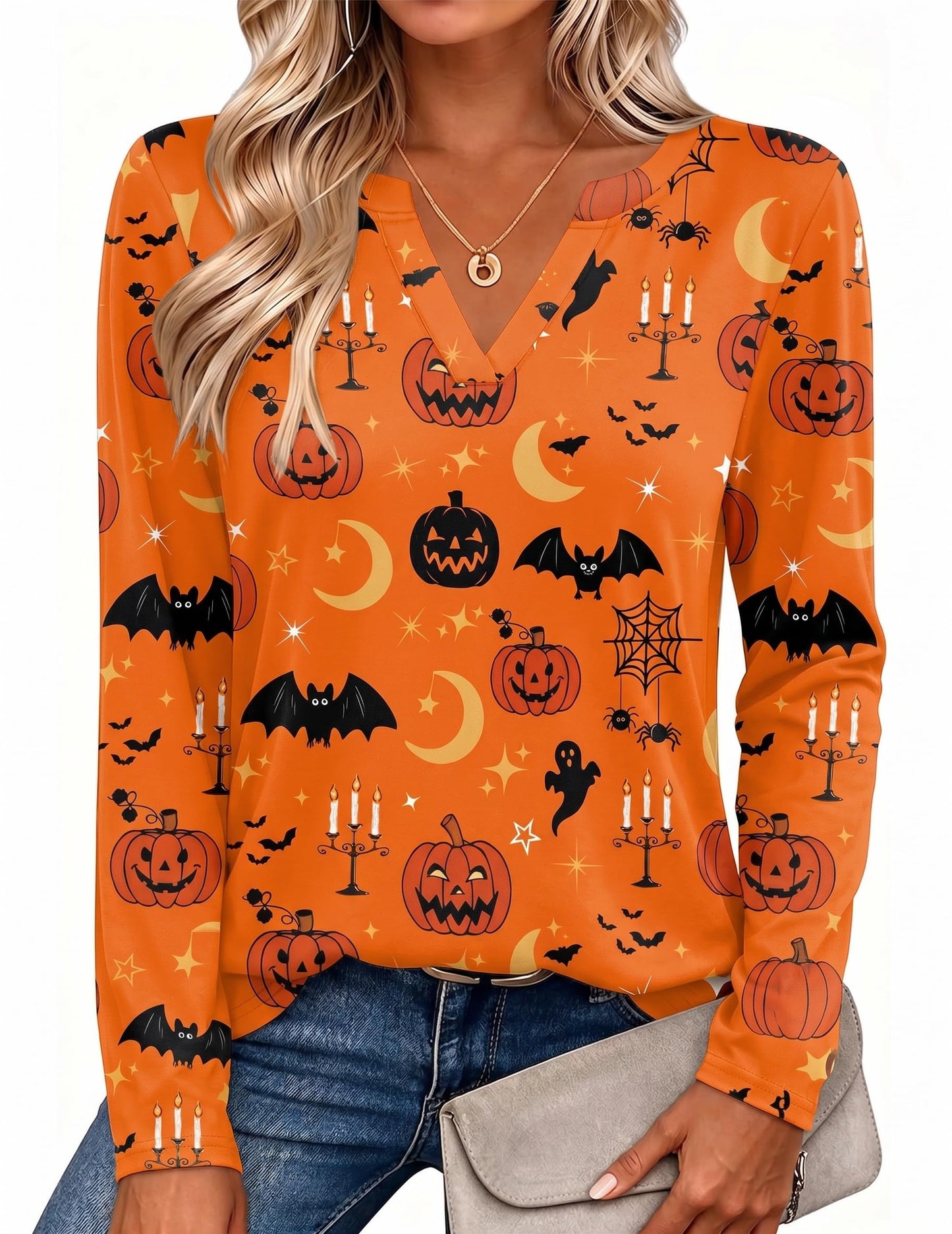 Zeagoo Womens Tops Long Sleeve V Neck Tee Shirts Cute Dressy Casual