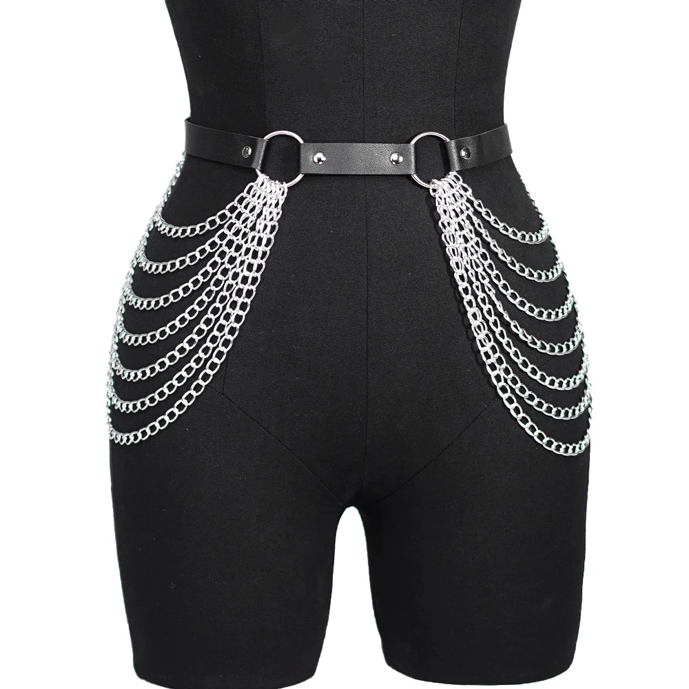 1PC Fashion Belt Female Street Style Waist Chain Tassels Belt Adjustable Casual Decorative Chain Gothic Clothing Accessories