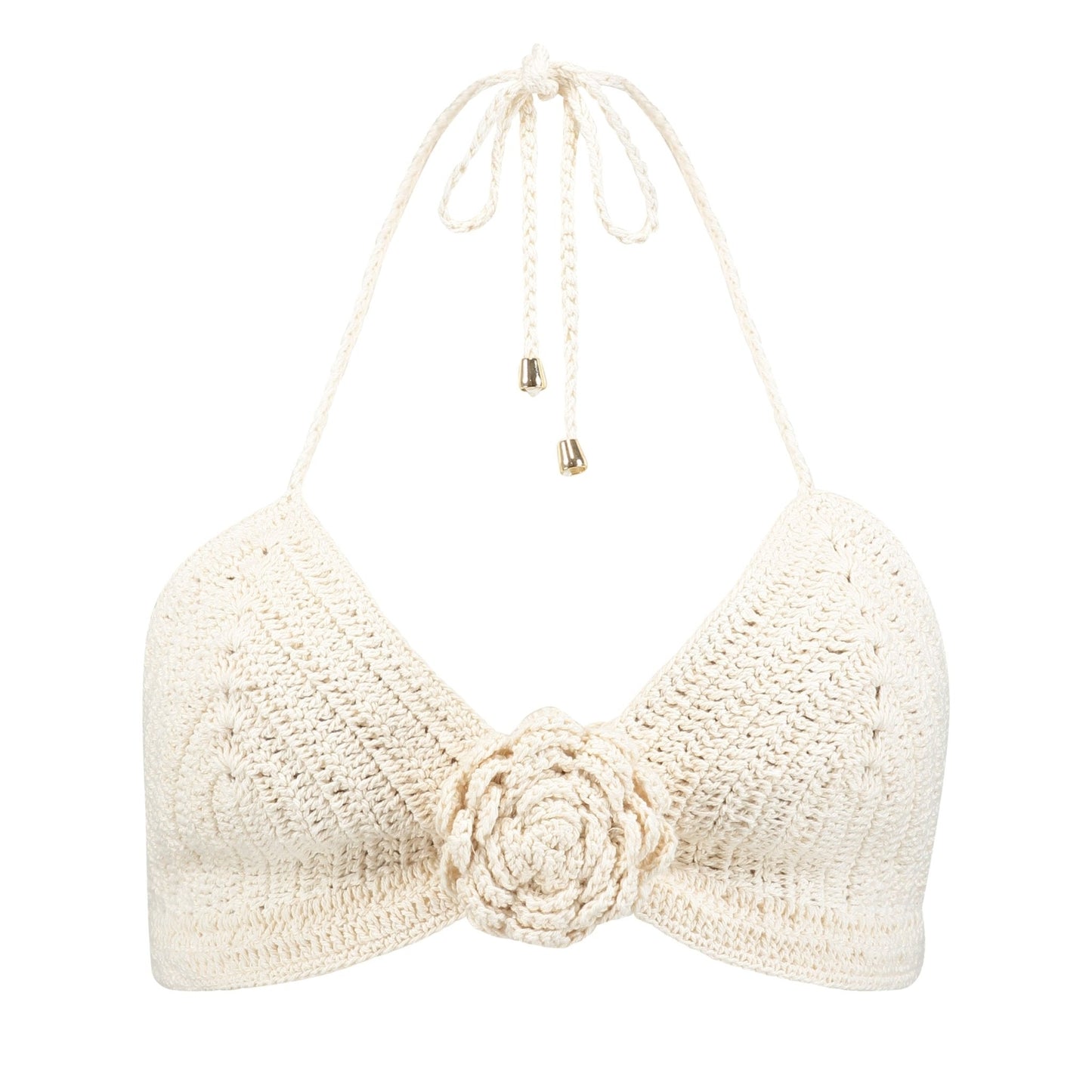 Off-white one-piece beachwear with a love and roses skirt design by Acqua de Luxe Beachwear