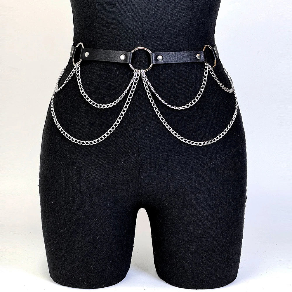 1PC Fashion Belt Female Street Style Waist Chain Tassels Belt Adjustable Casual Decorative Chain Gothic Clothing Accessories