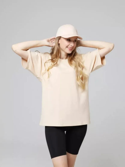 100% Cotton Solid T-shirts Summer Casual Women Sporty Short Sleeve Tees Fashion White Black Clothing Loose O-Neck Female Tops