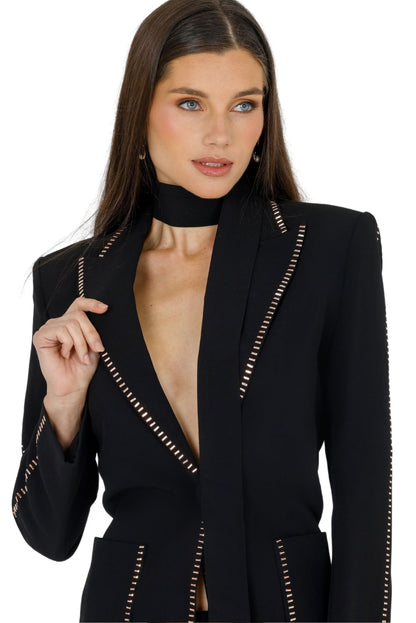 Light gray Akalia Pamela blazer in XS size, tailored fit with notch lapel and button closure, ideal for professional or casual wear.