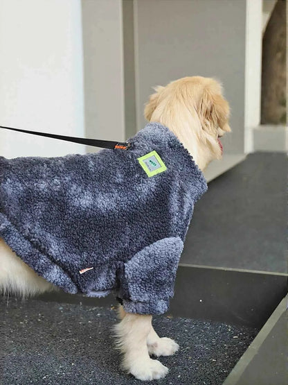 Black heavy-duty dog coat by All Sorts Co. provides premium protection and warmth for large furry dogs.