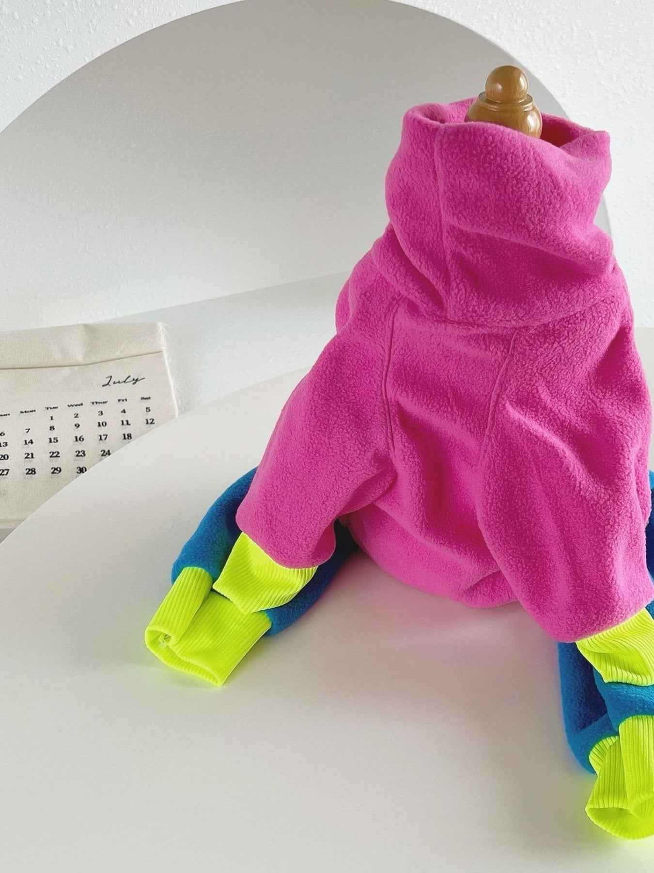 Hot pink outdoor jacket for large dogs by All Sorts Co., high-quality dog clothing designed for outdoor adventures.