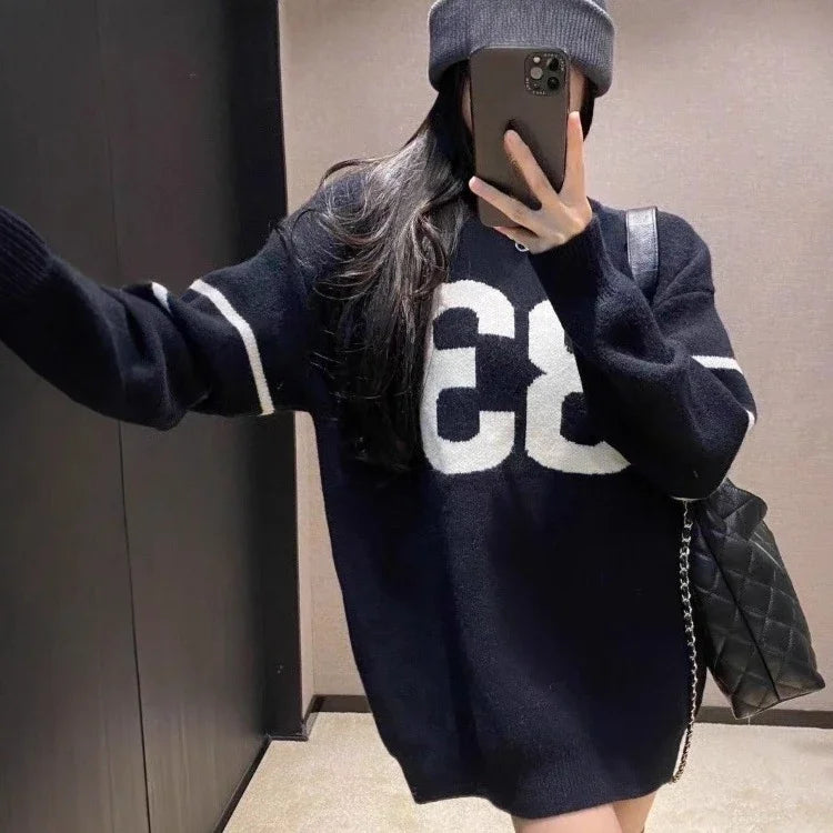 Y2K Vintage Knitted Sweater Women 2025, Growzed Harajuku Grunge Pullover, Casual Streetwear Jacquard Jumpers (72 characters)