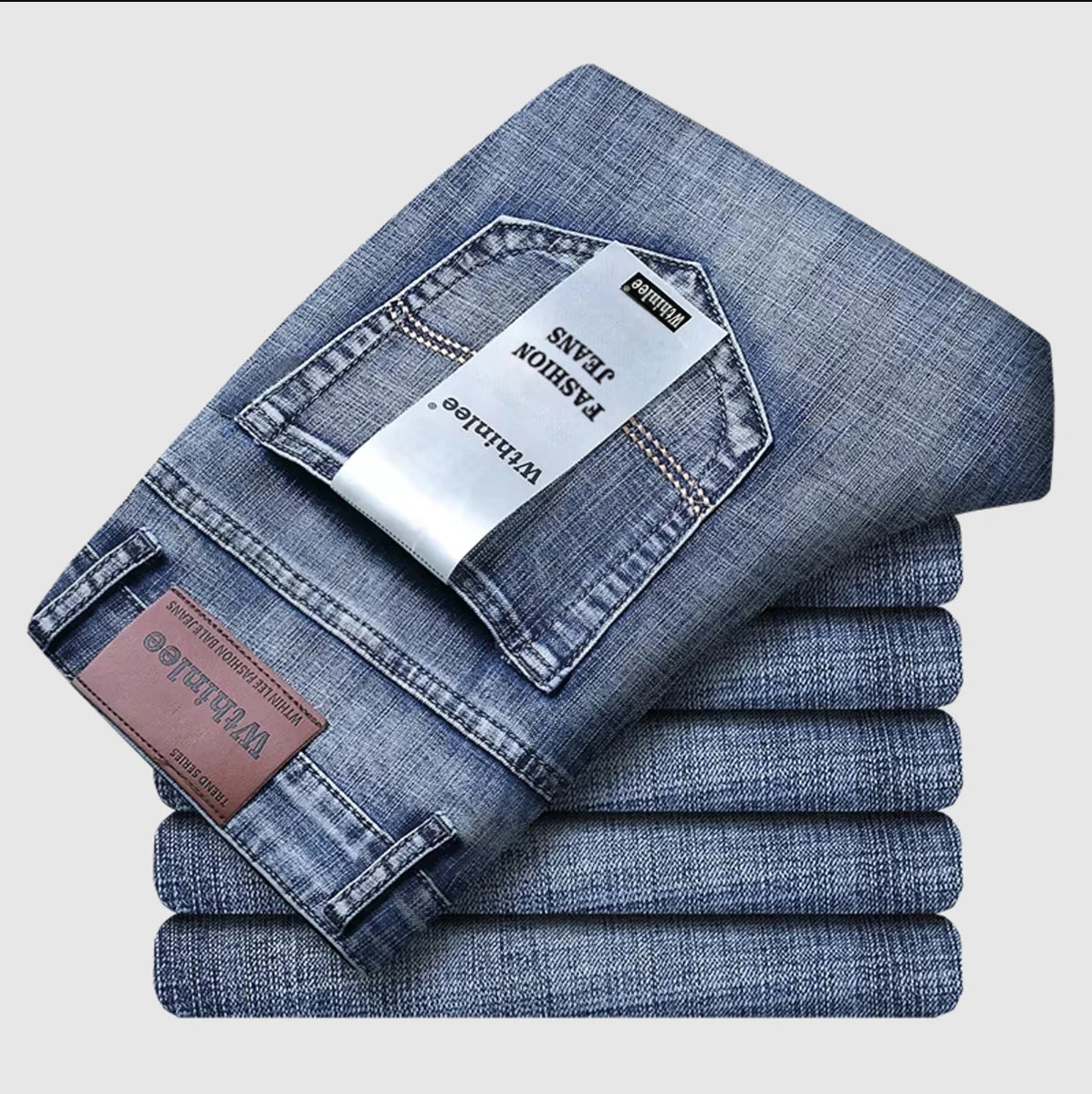 2026 New Style Business Men's Jeans Casual Straight Stretch Fashion Classic Blue Black Work Pant Denim Trousers Male Clothing