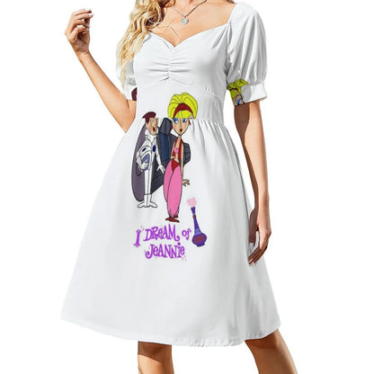 My Favorite People Dream Of Jeannie Cool Graphic Gifts Bohemian Sleeveless Dress Multi-Print Beach Vacation Party Dress My