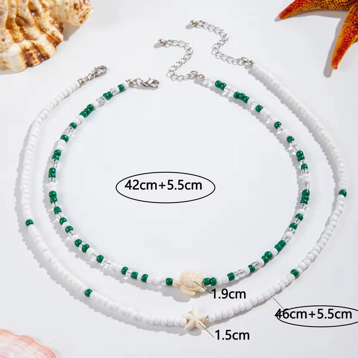 Tocona Bohemian Colorful Bead Necklace for Women Summer Handmade Starfish Tortoise Choker Chain Beach Jewelry Accessories