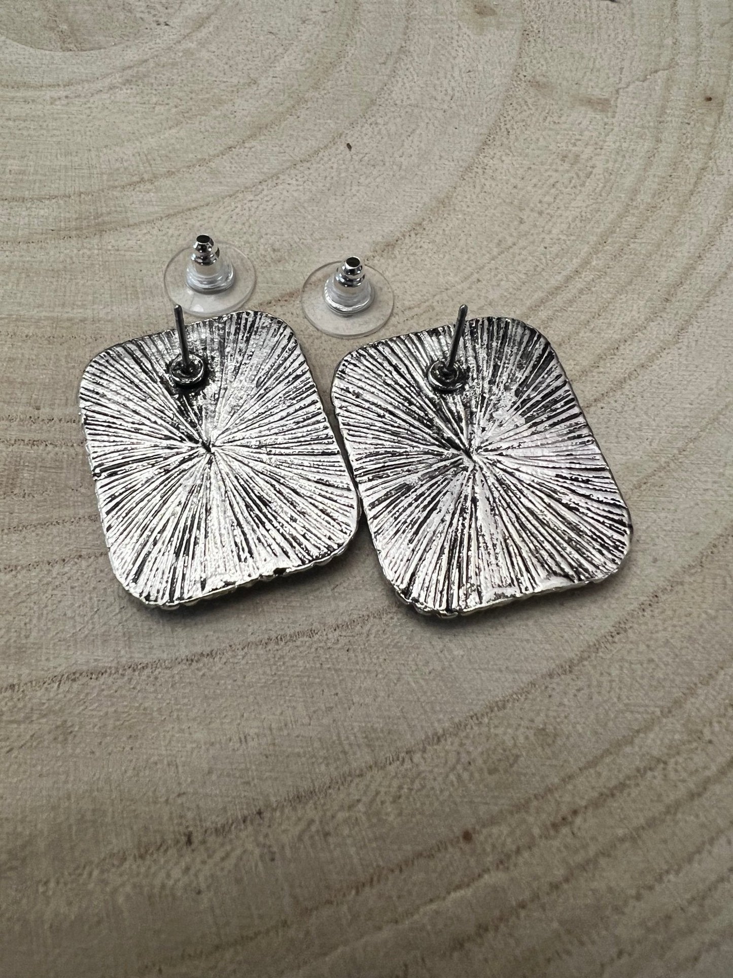 Petite Western Cowboy Cigarette Fashion Earrings featuring cowhide and conchos, 1-inch statement jewelry by Cowhide and Conchos.