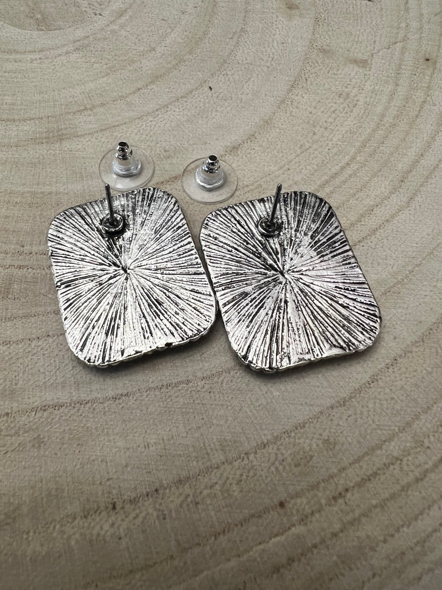 Petite Western Cowboy Cigarette Fashion Earrings featuring cowhide and conchos, 1-inch statement jewelry by Cowhide and Conchos.