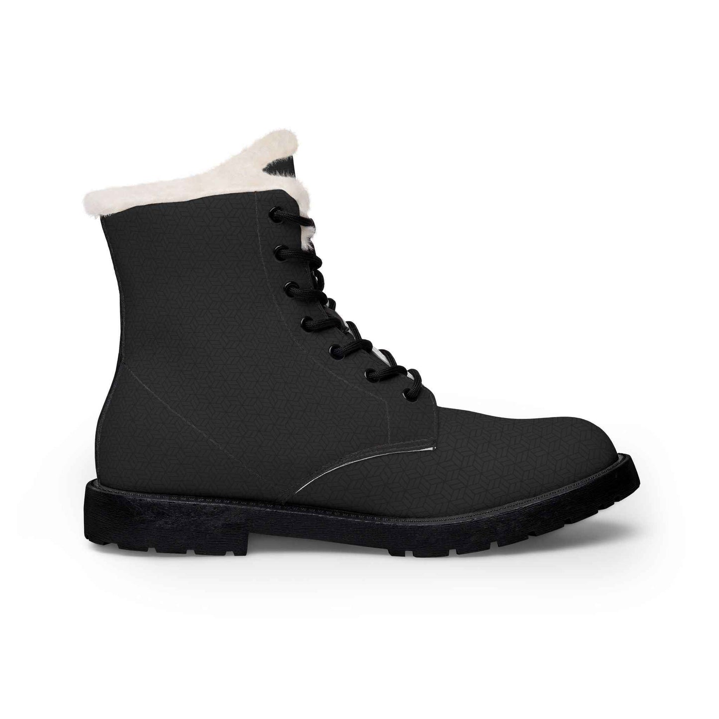 Black cozy vegan ankle boots by Printify with a stylish design and comfortable fit, perfect for winter adventures.