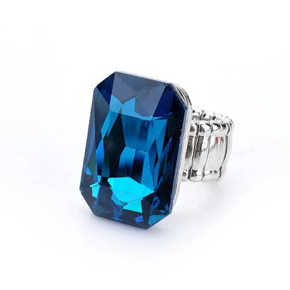 Personality Elegant Big Ring for Women 7 Colors Big Resin Stone Fashion Elastic Stretch Finger Rings Jewelry Christmaswholesale