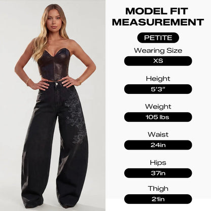 Emmiol【Back to School】Women Hip Hop Baggy Jeans Wide Leg Mid-Low Waist Barrel Jeans Loose Boyfriends Jeans 90S Vintage Denim Pants Casual Comfy Black Womenswear Summer Vibes