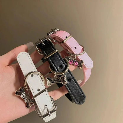 Colorful Leather Dog Claw Bone Punk Trendy Necklace for Women Exquisite PU Charms Choker Sweet Cool Party Jewelry Y2K Gifts